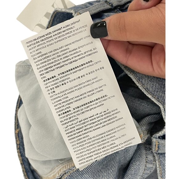 Zara Womens Long Denim Maxi Skirt Small Midi Waist Blue Front Slit 3660/090 NWT - Picture 9 of 15